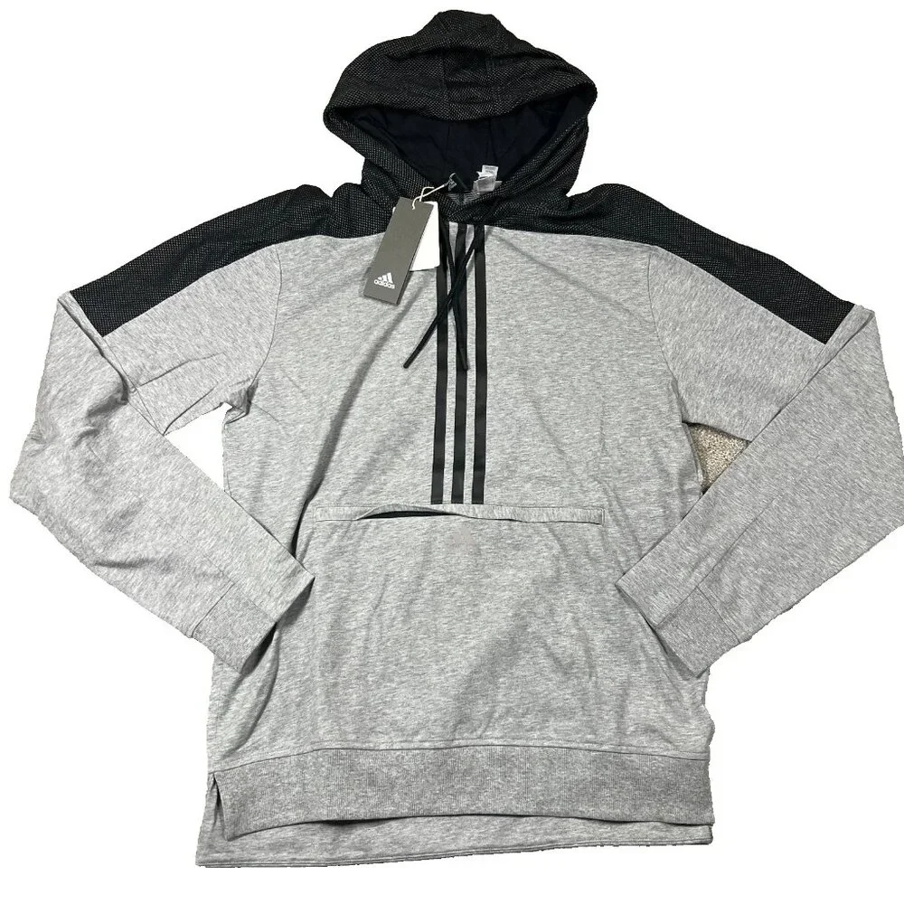Adidas Mens Gray Black Los Angeles Kings‎ NHL Long Sleeve Pullover Hoodie NWT